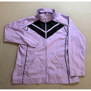 Vintage‎ Nike Track Jacket Womens L Purple Full Zip Gray Tag Long Sleeve.